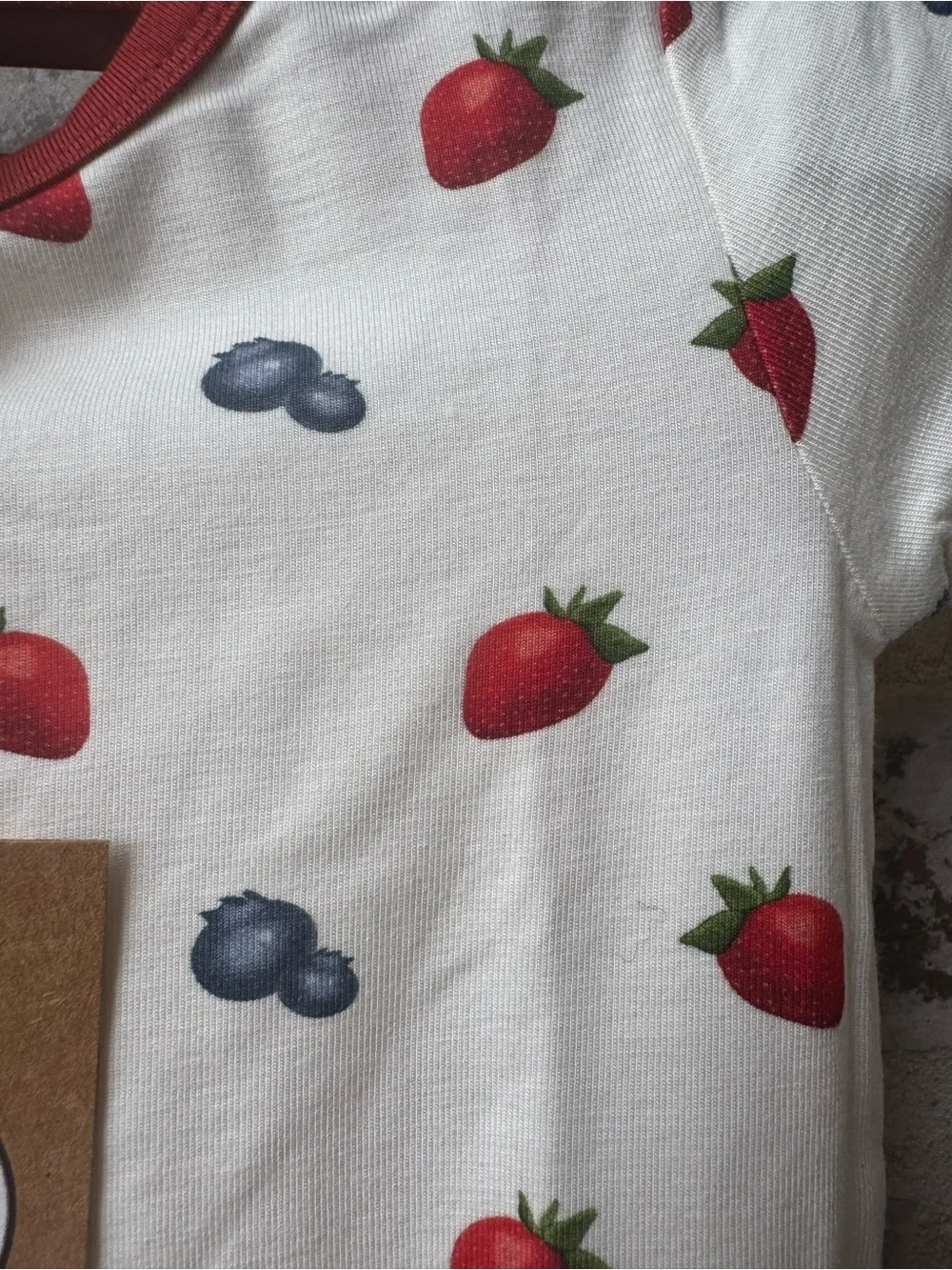 🍓 Larkspur Baby Co. Bamboo Short Sleeve PJs Set 